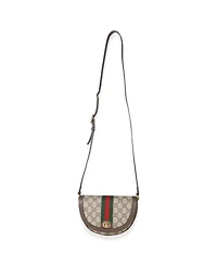 Pre-Owned Gucci Beige Gg Supreme Canvas Ophidia Gg Curved Flap Bag