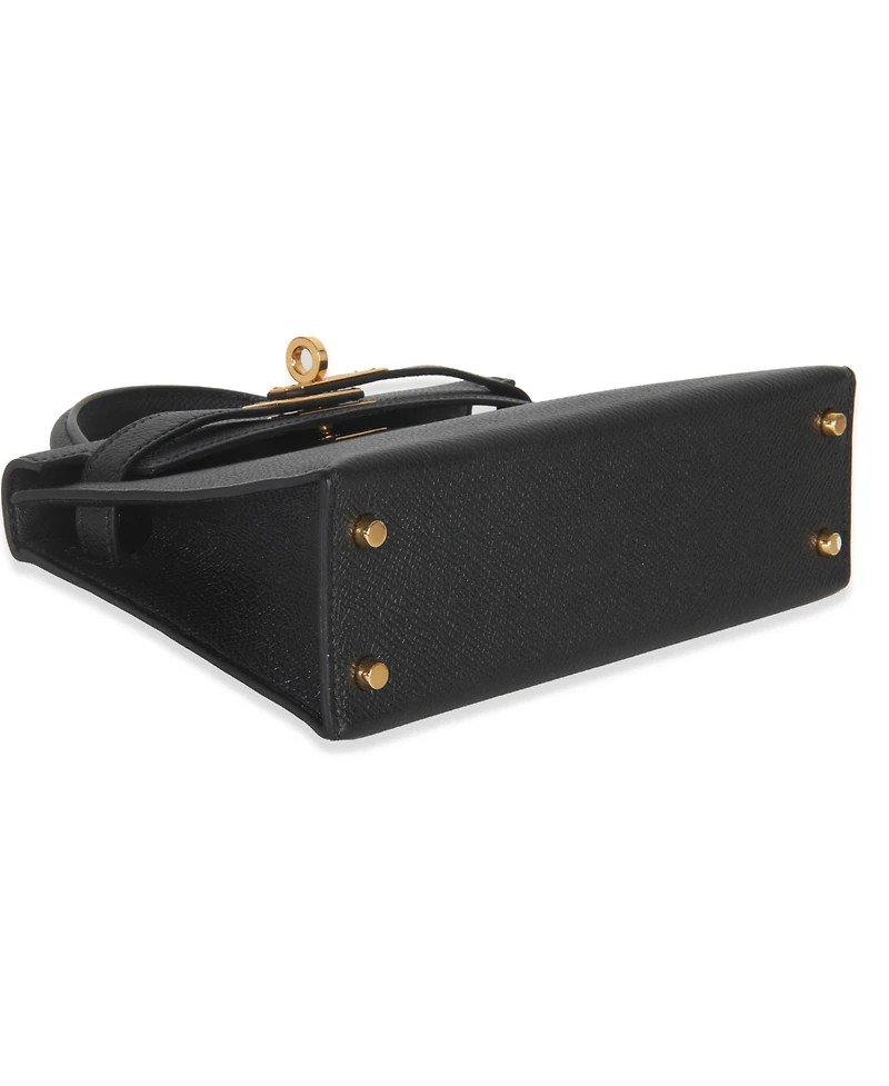Pre-Owned HERMES Black Epsom Sellier Mini Kelly Ii 20 Ghw