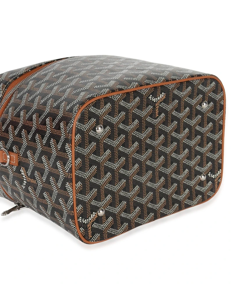Pre-Owned Goyard Gold Black Goyardine Canvas Muse Vanity Case