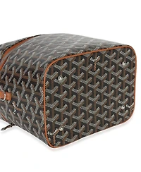 Pre-Owned Goyard Gold Black Goyardine Canvas Muse Vanity Case