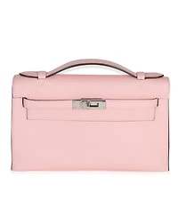 Pre-Owned HERMES Rose Sakura Swift Kelly Pochette Phw