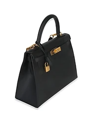 Pre-Owned HERMES Black Epsom Kelly Sellier 28 Ghw