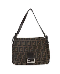 Pre-Owned Fendi Brown Zucca Canvas Mama Baguette Bag