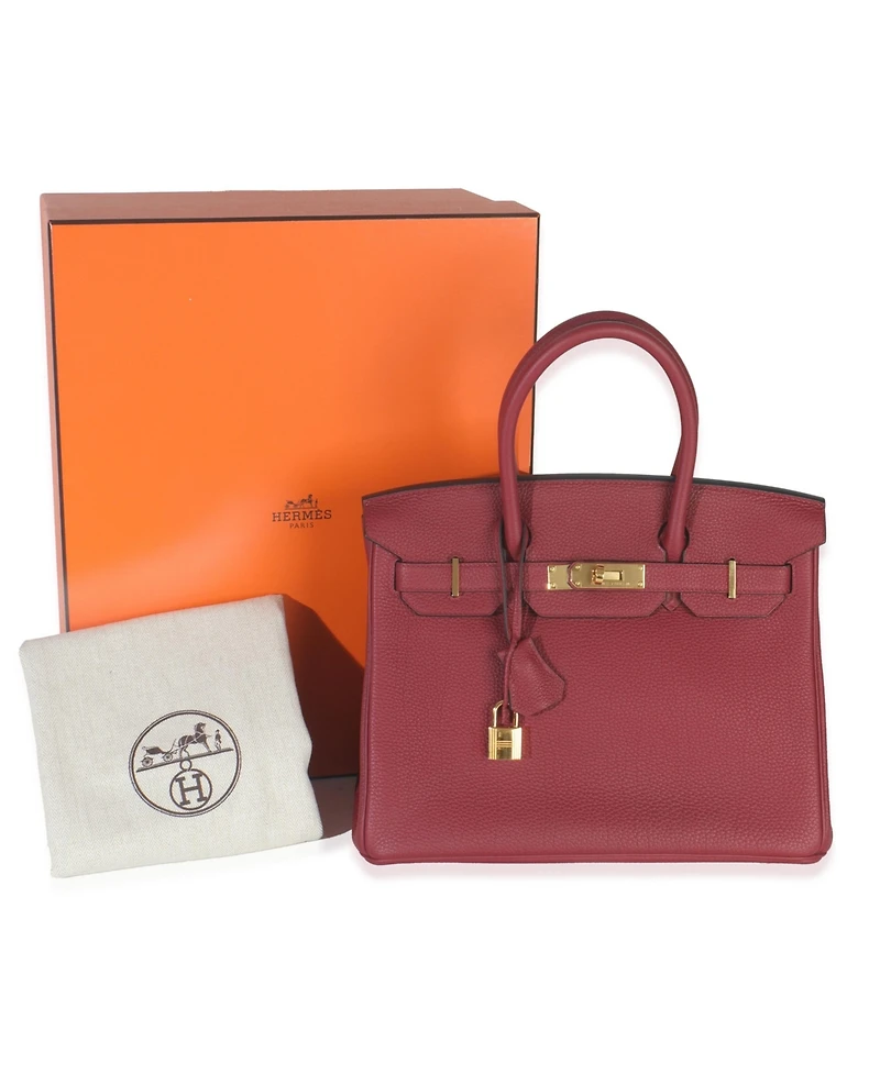 Pre-Owned HERMES Rouge Grenat Togo Birkin 30 Ghw