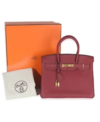 Pre-Owned HERMES Rouge Grenat Togo Birkin 30 Ghw