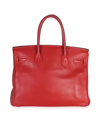 Pre-Owned HERMES Rouge Casaque Swift Birkin 30 Phw