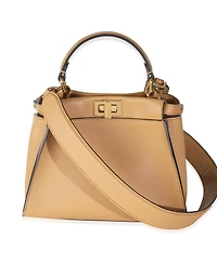 Pre-Owned Fendi Miele Scuro Nappa Petite Peekaboo I See U Satchel