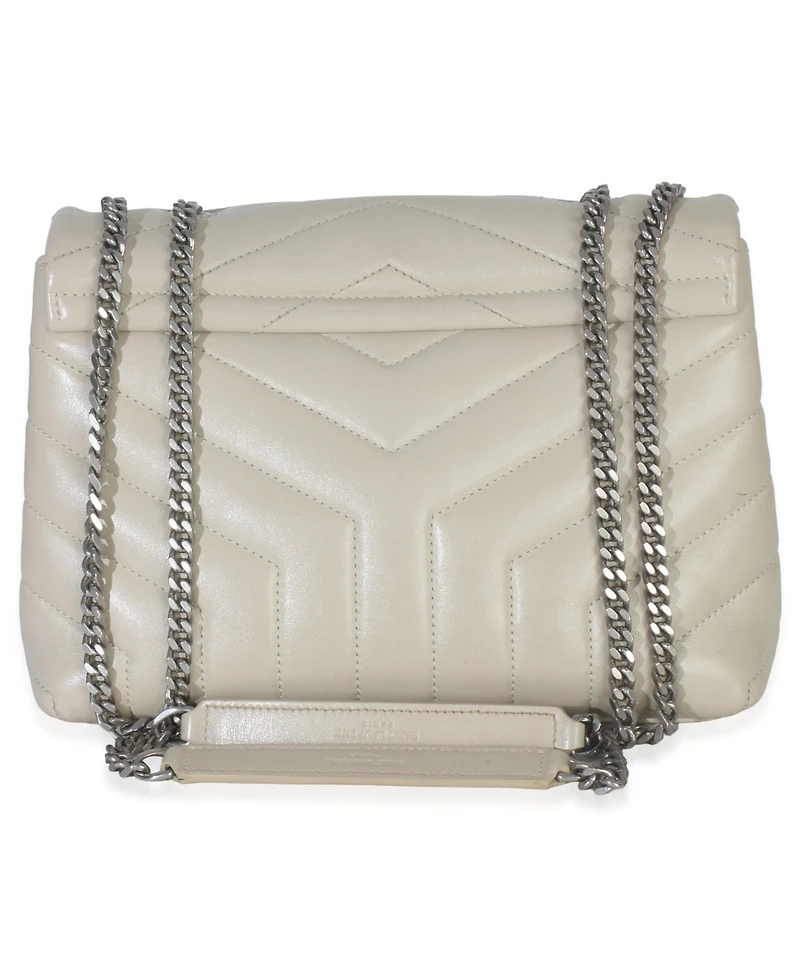 Pre-Owned Saint Laurent Beige Quitlted Calfskin Small Loulou Bag