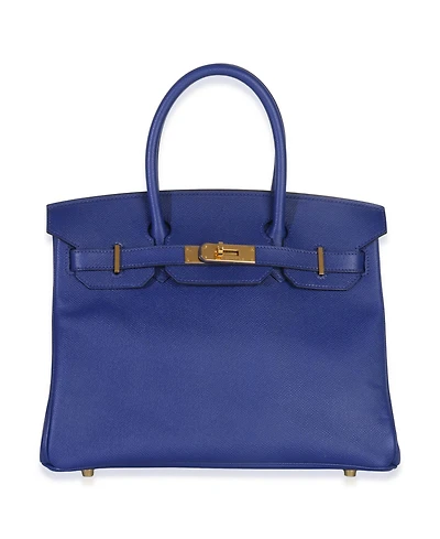 Pre-Owned HERMES Bleu Electrique Epsom Birkin 30 Ghw