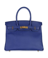 Pre-Owned HERMES Bleu Electrique Epsom Birkin 30 Ghw