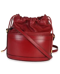 Pre-Owned Gucci Red Calfskin Horsebit 1955 Drawstring Bucket Bag
