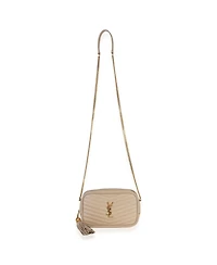 Pre-Owned Saint Laurent Beige Grain De Poudre Matelasse Mini Lou Camera Bag