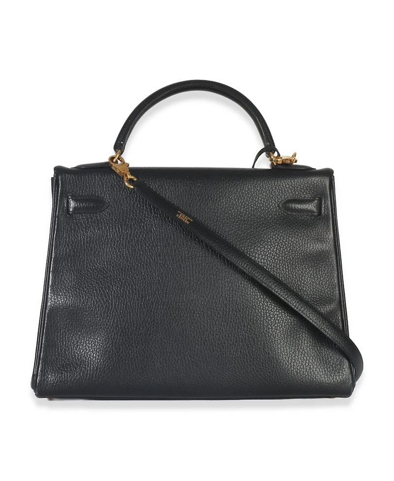 Pre-Owned HERMES Vintage Black Ardennes Kelly 32 Ghw