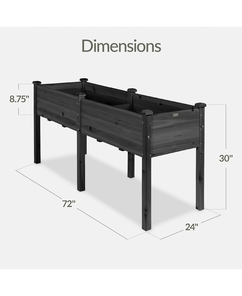 Best Choice Products 72x23x30in Raised Garden Bed