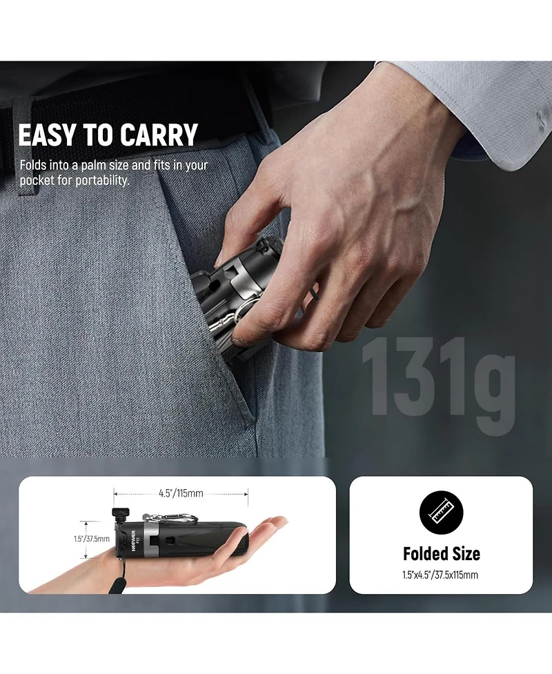 Neewer Selfie Stick with Detachable Bluetooth Remote Shutter, Lightweight Foldable Travel Tripod for iPhone, 360° Phone Holder Cold Shoe for YouT