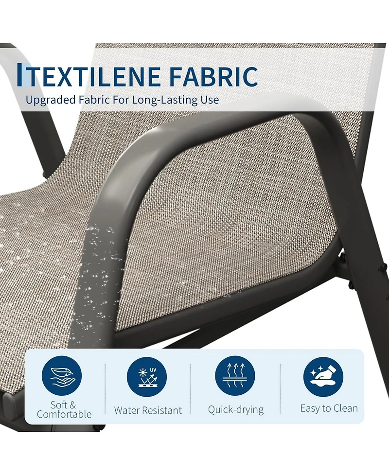 gaomon Set of 4 Textilene Stackable Outdoor Dining Chairs