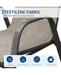 gaomon Set of 4 Textilene Stackable Outdoor Dining Chairs