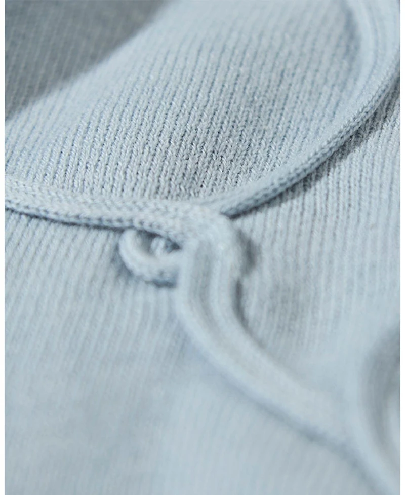 MeMoi Baby Boys 100% Cotton Mini-Ribbed Footie with Tonal Knit Balloon Accent