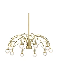 Possini Euro Design Showers 26" Mid Century Modern Pendant Chandelier Ceiling Light Fixture Dining Room Over Table Umbrella 10-Light Led