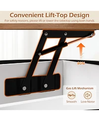 Slickblue Coffee Table Round Lift Top with Hidden Storage and Side Shelves