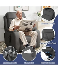 Maison Boucle Snowflake Velvet Lift Chair for Seniors with Remote Control, Electric Recliner Sofa Elderly, Soft Fabric Power