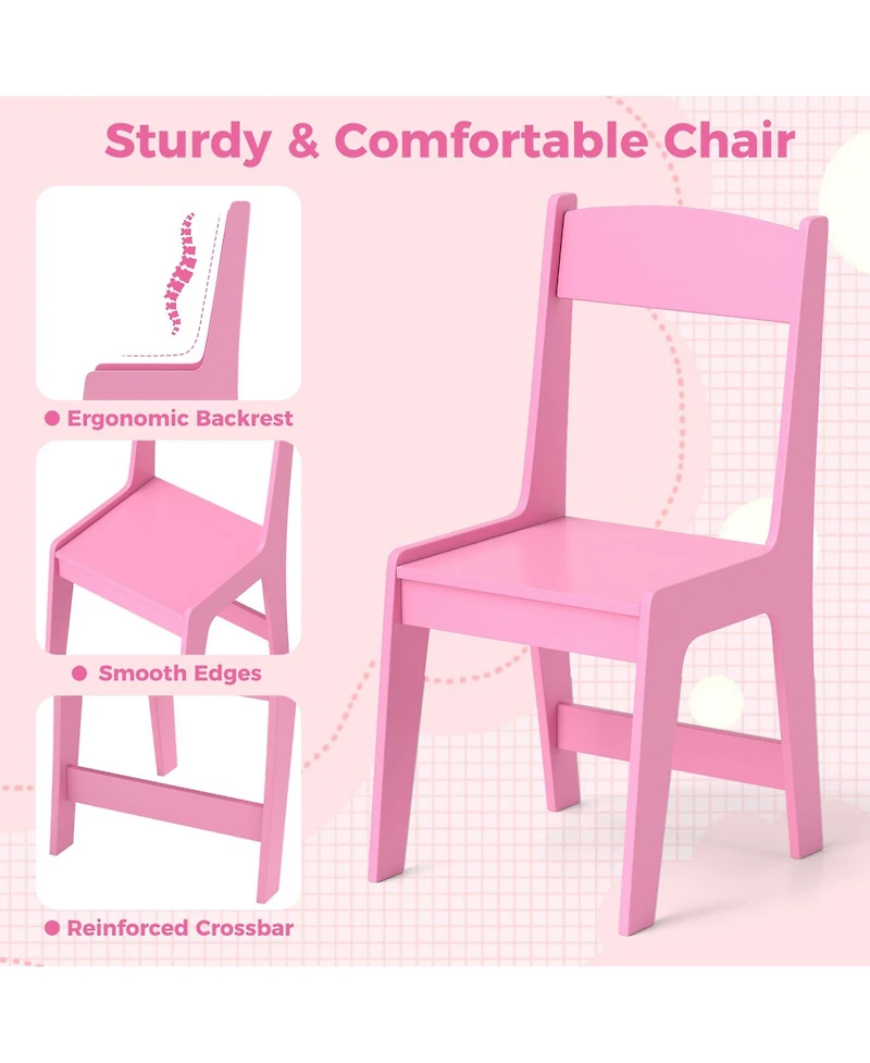 Sugift Kids Study Desk and Chair Set with Hutch and Storage Cabinet