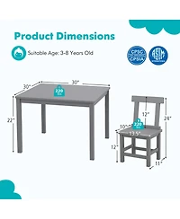 Sugift Wooden Kids Table and Chairs Set with Anti Slip Foot Pads