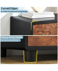 gaomon 5 Drawers Dresser, 46 in Tall Modern Chest of Drawers with Curved Profile Design