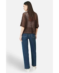 Yumi Women's Crochet Edge To Cardigan