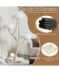 Gymax Cat Tree Tower 70'' Multi-Level Kitten Activity Center w/ 3 Perches and Balls