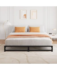Homfan Metal Platform Bed Frame with Steel Slats Support, Mattress Foundation,Easy Assembly