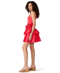Steve Madden Juniors' Square Neck Tiered Mini Cotton Dress