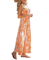 Cupshe Women's Peach Please Tropical Maxi Beach Dress