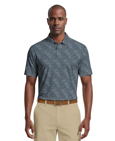 Pga Tour Men's Tropical Argyle Print Golf Polo