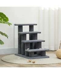 Zeus & Ruta 4 Tier Cat Tree Step Tower Pet Activity Center with Sisal Scratching Post for Indoor Cats