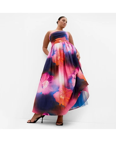 City Chic Women's Rosalee Sleeveless Print Maxi Dress