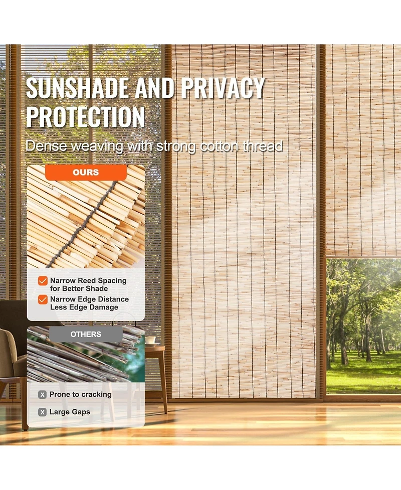 Sugift Reed Fencing, 5.5 x 16.4 ft, Decorative Privacy Fence for Garden