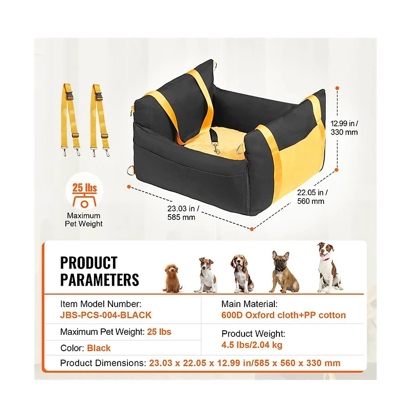 Zeus & Ruta Cat Booster Car Seat 25lb Max Small Feline Travel Ready