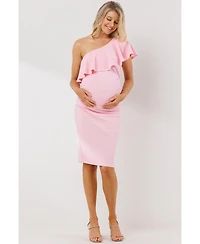 Hello Miz Maternity One-Shoulder Ruffle Bodycon Dress