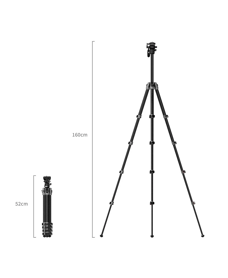 SmallRig AP255Pro 5-Section Carbon Fiber Portable Video Tripod