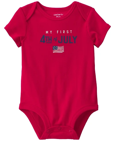 Cater's Baby Boys' or Girls' Fourth of July Short-Sleeve Bodysuit