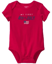Cater's Baby Boys' or Girls' Fourth of July Short-Sleeve Bodysuit