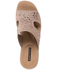 Gc Shoes Women's Jaeya Embellished Knit Wedge Sandals