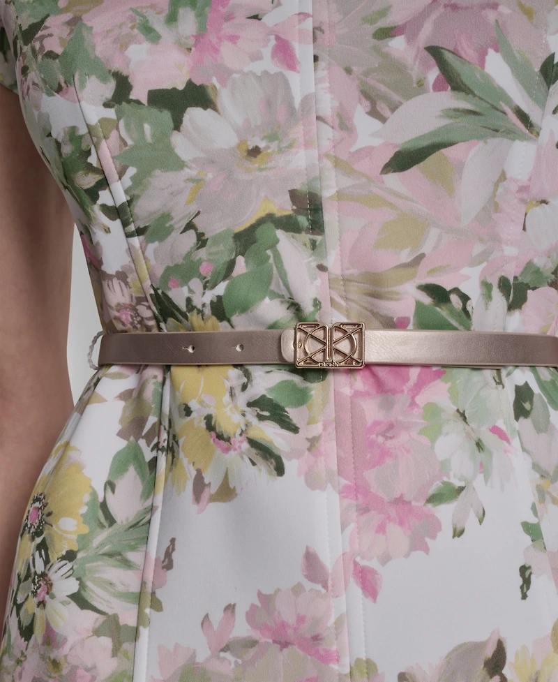 Dkny Women's Short-Sleeve Crewneck A-Line Dress