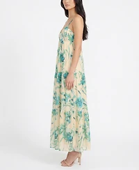 Taylor Women's Sweetheart Neck Floral Tiered Empire Waist Dress
