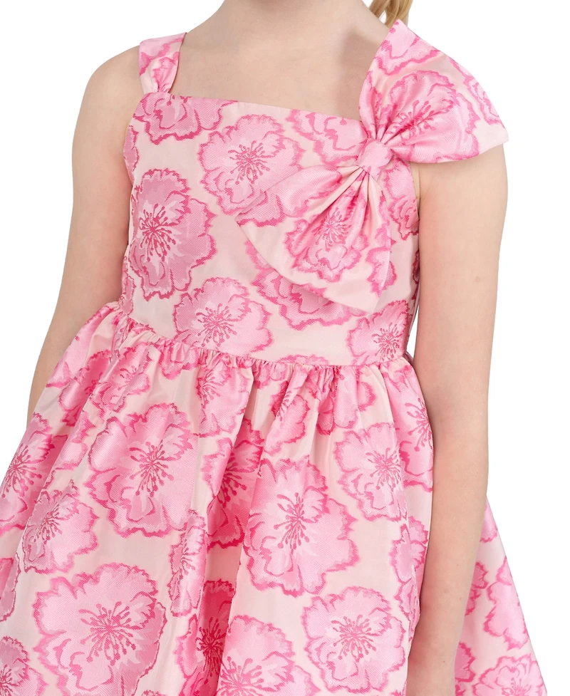 Rare Editions Girls' 2T-6X Square Neck Printed Dress
