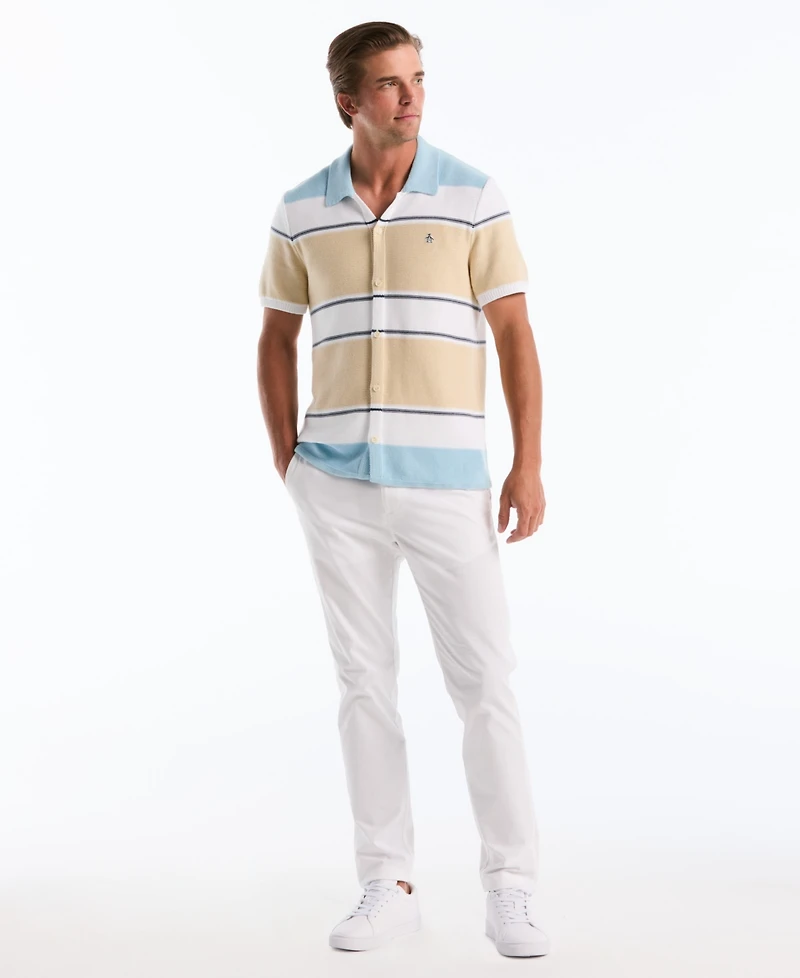 Original Penguin Men's Cotton Color-Block Stripe Shirt