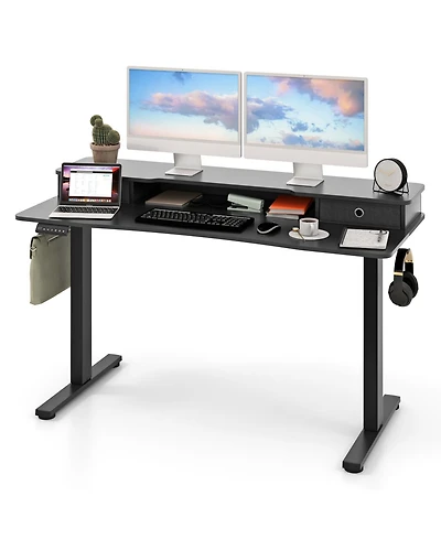 Slickblue Adjustable Electric Standing Desk with 2 Drawers for Home Office