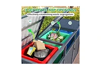 Aecojoy 73 Cu.Ft Outdoor Trash Can Storage Shed for 3 Garbage Cans