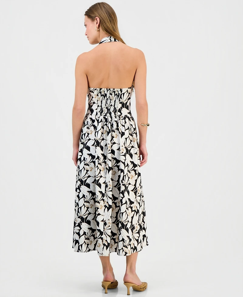 I.n.c. International Concepts Petite Printed Surplice Halter Maxi Dress, Macy's Exclusive